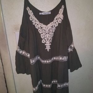 Womens cold shoulder blouse